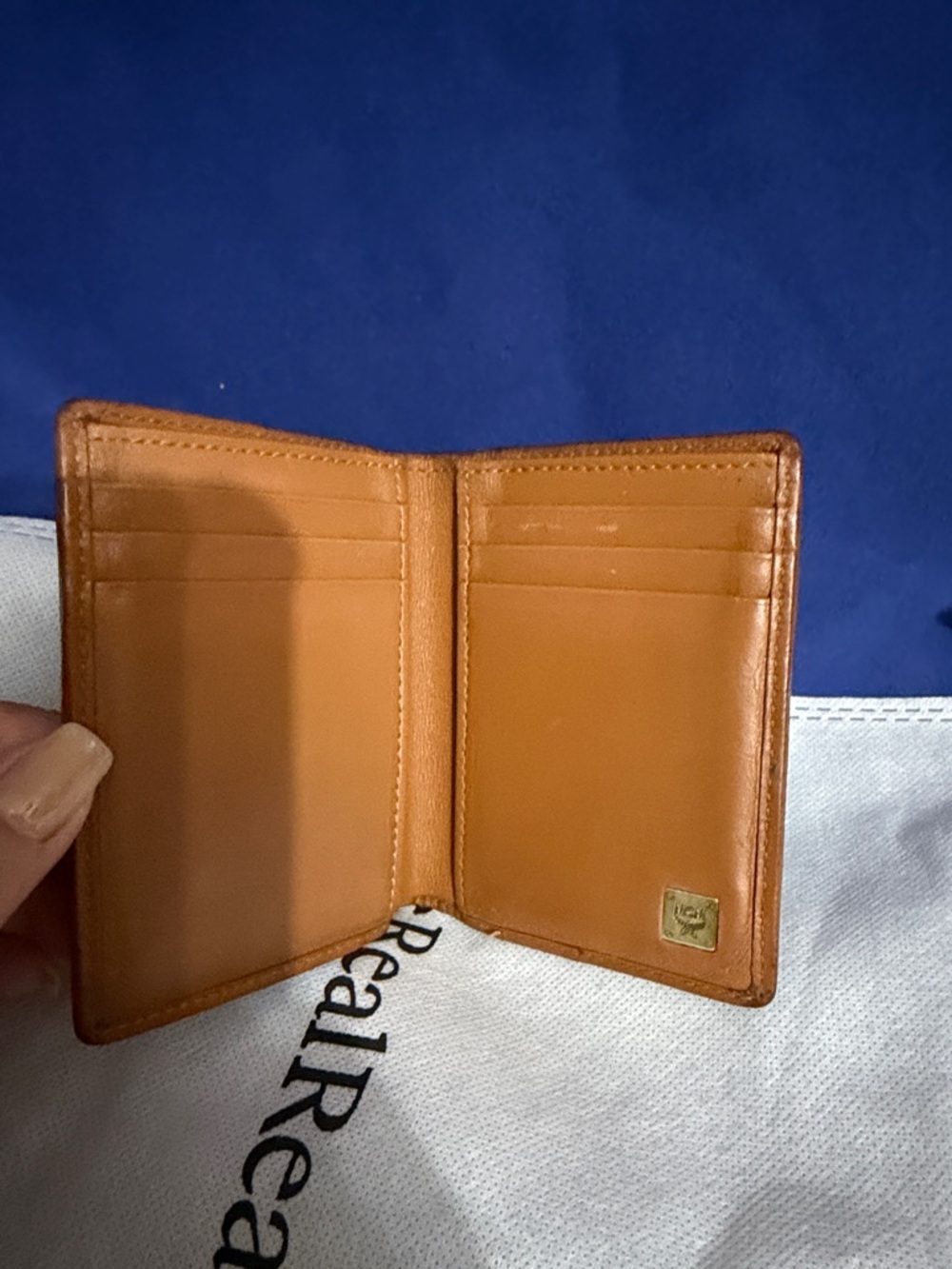 MCM Cognac Visetos Leather Card Holder Wallet - Men's Accessory - Picture 2 of 7